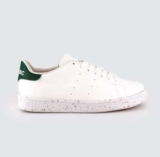 Fin  | 100% Vegan leather | White & Green from ACBC in sustainable women's trainers, sustainable ethical shoes for women