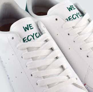 Fin  | 100% Vegan leather | White & Green from ACBC in sustainable ethical shoes for women, Women's Sustainable Clothing