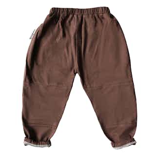 Creator | GOTS Certified Organic Cotton Kid's Playpants | Brown Chocolate Milk from Nudnik in sustainable girls clothing, Sustainable Children's Clothing