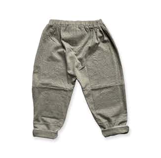 Creator | GOTS Certified Organic Cotton Kid's Playpants | Grey Morse Code from Nudnik in organic bottoms for babies, sustainable baby & toddler clothing