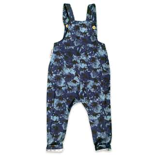 Stegosaurs | GOTS Certified Organic Cotton Kid's Jumpsuit | Black/Blue from Nudnik in sustainable boys dungarees, sustainable boys clothing