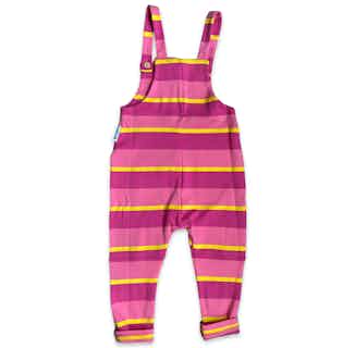Sunset | GOTS Certified Organic Cotton Kid's Jumpsuit | Pink & Yellow from Nudnik in sustainable boys dungarees, sustainable boys clothing