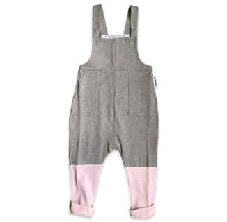 Dip | GOTS Certified Organic Cotton Kid's Jumpsuit | Grey & Pink from Nudnik in sustainable baby & toddler clothing, Sustainable Children's Clothing