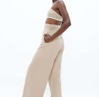 Florence | Organic Cotton Twill Trousers | Sand from 1 People in sustainable women's trousers, sustainable bottoms for women