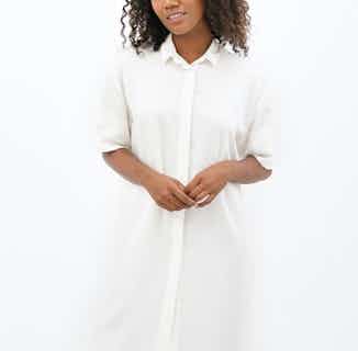 Seville | TENCEL™ Shirt Midi Dress | Porcelain White from 1 People in ethical skirts & dresses, Women's Sustainable Clothing