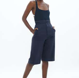 Florence | Organic Cotton Twill Knee Length Shorts  | Summer Night from 1 People in sustainable women's trousers, sustainable bottoms for women