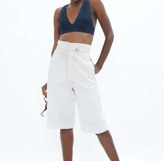 Florence | Organic Cotton Twill Knee Length Shorts | White Dove from 1 People in sustainable bottoms for women, Women's Sustainable Clothing