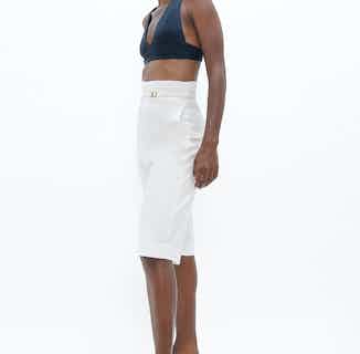 Florence | Organic Cotton Twill Knee Length Shorts | White Dove from 1 People in sustainable bottoms for women, Women's Sustainable Clothing