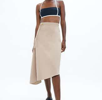 Mallorca | Organic Cotton Twill Asymmetric Skirt | Sand from 1 People in ethical skirts & dresses, Women's Sustainable Clothing
