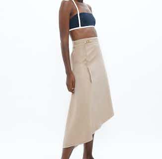 Mallorca | Organic Cotton Twill Asymmetric Skirt | Sand from 1 People in ethical skirts & dresses, Women's Sustainable Clothing