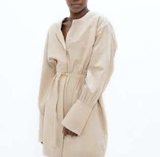 Cap Ferret | Organic Cotton Twill Belted Shirt Dress | Sand from 1 People in ethical skirts & dresses, Women's Sustainable Clothing