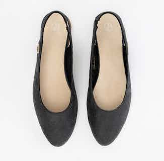Cannes | Piñatex® Sling Back Flat Shoes | Charcoal from 1 People in sustainable ethical shoes for women, Women's Sustainable Clothing