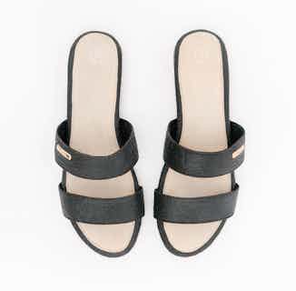 Capri | Piñatex® Double Strap Sandals | Charcoal from 1 People in sustainable ethical shoes for women, Women's Sustainable Clothing