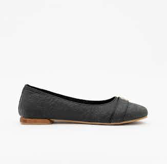 Cape Town | Piñatex® Ballerina Shoe | Charcoal from 1 People in sustainable ethical shoes for women, Women's Sustainable Clothing
