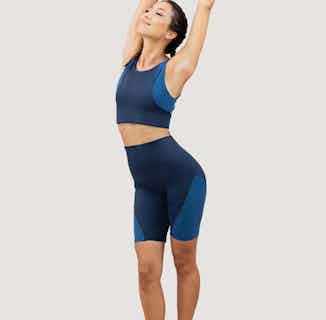 Portland | Recycled Econyl® Activewear Biker Shorts | Sapphire Blue from 1 People in sustainable cycling shorts, sustainable workout gear for women