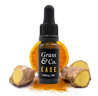 Ease | CBD Hemp Oil Drops | Ginger, Turmeric & Orange | 1000mg | 10ml from Grass & Co. in consumable cbd oil, premium cbd oils