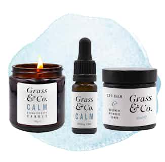 CBD & Meditation Kit | 500mg CBD Oil, 300mg CBD Balm & Aromatherapy Candle from Grass & Co.