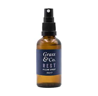 Rest | Aromatherapy Pillow Spray | Geranium, Rosemary and Frankincense | 50ml from Grass & Co. in organic home fragrance, eco-friendly homeware