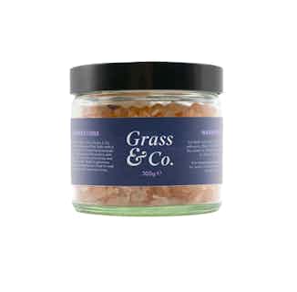 Rest | Himalayan Pink Bath Salts | Geranium, Rosemary and Frankincense | 300g from Grass & Co. in Sustainable Beauty & Health