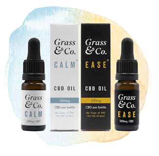 The AM & PM Kit | Ease & Calm CBD Oil | 500mg | Set of 2 from Grass & Co. in consumable cbd oil, premium cbd oils