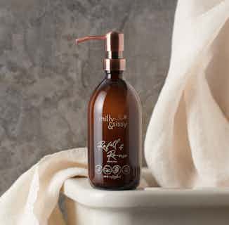 British Made Re-usable Refill Glass Bottle With Bronzed Pump | 500ml from Milly & Sissy in Sustainable Beauty & Health