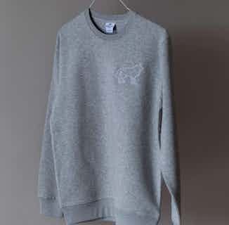 GOTS Organic Cotton Sweater with Wolf Embroidery | Grey from Morcant in sustainable women's sweaters, Sustainable Tops For Women