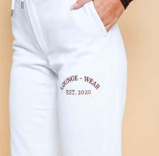 Frankie | Organic Blend Cotton Cuffed Unisex Joggers | White from Lounge Wear in Women's Sustainable Clothing