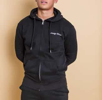 Maddox | Organic Cotton Blend Zip-Up Hoodie | Black from Lounge Wear in sustainable men's hoodies, men's sustainable tops