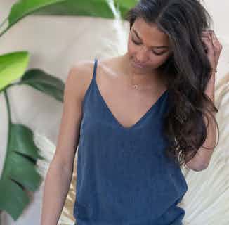 Adénia | TENCEL® V-Neck Camisole with Spaghetti Straps | Navy Blue from Avani in sustainable vest tops, Sustainable Tops For Women