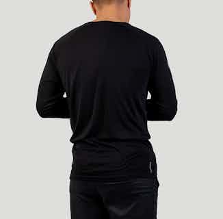 Sustainable TENCEL™ Eucalyptus Performance Longsleeve T-Shirt | Black from Iron Roots in eco-friendly sportswear, sustainable men's activewear