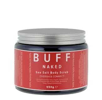Naked | Cherish & Connect Natural Sea Salt Body Scrub | 550g from Buff Natural Body Care in sustainable bath products, Sustainable Beauty & Health