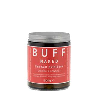 Naked | Cherish & Connect Natural Sea Salt Bath Soak | 200g from Buff Natural Body Care in sustainable bath products, Sustainable Beauty & Health