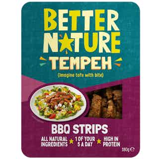 BBQ SoyBean Tempeh Strips | 180g from Better Nature in organic meat alternatives, Sustainable Food & Drink