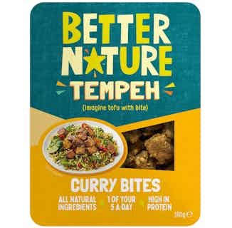 Curry Soybeans Tempeh Bites |180g from Better Nature in organic meat alternatives, Sustainable Food & Drink