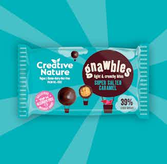 Super Salted Caramel Light & Crunchy Gnawbles | Box of 15 | 30g from Creative Nature in ethically sourced chocolate, Sustainable Food & Drink
