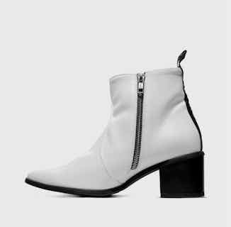 Swan No.1 | Desserto® Vegan Leather Chelsea Ankle Boot | White from Bohema Clothing in sustainable boots for women, sustainable ethical shoes for women