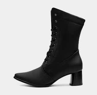 Desserto® Vegan Leather Lace up Heeled High Boots | Black from Bohema Clothing in sustainable boots for women, sustainable ethical shoes for women