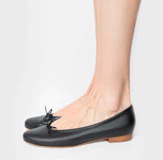 Audrey | Vegea® Vegan Leather Ballerina Pumps | Black from Bohema Clothing in sustainable ethical shoes for women, Women's Sustainable Clothing