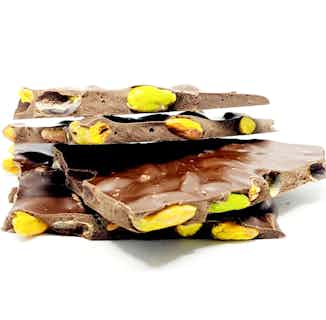 Vegan & Sugar Free Chocolate Bark | Dark Belgium Chocolate & Pistachio from Chocolage in ethical chocolate bars, ethically sourced chocolate