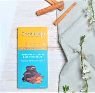 Vegan Artisan Chocolate Bar | Cinnamon & Almond Belgium Dark Chocolate from Chocolage in ethical chocolate bars, ethically sourced chocolate