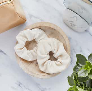 Plastic Free GOTs Organic Cotton Scrunchie | Cream | Soft or Velour from Tabitha Eve