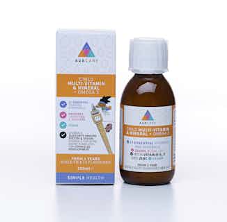 Child Multi-vitamin & Mineral + Omega 3 Liquid from AvaCare in vegan friendly supplements, Sustainable Beauty & Health