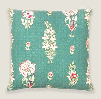 Gulshan | Recycled Cotton Cushion Cover | Floral & Green from Tikauo in sustainable furnishings, Sustainable Homeware & Leisure