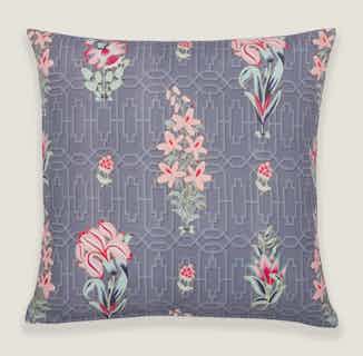 Mahua | Recycled Cotton Cushion Cover | Floral & Purple from Tikauo in sustainable cushion covers, sustainable furnishings