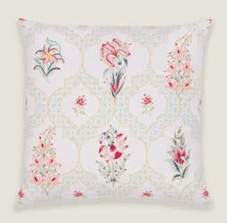 Suman | Recycled Cotton Cushion Cover | Floral Diamond Print from Tikauo in sustainable cushion covers, sustainable furnishings