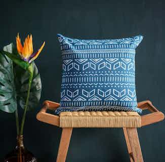 Iman | Recycled Cotton Print Cushion Cover | Navy Blue from Tikauo in sustainable furnishings, Sustainable Homeware & Leisure