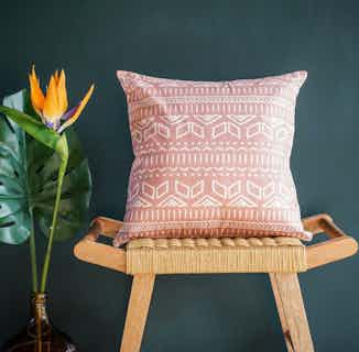 Iman | Recycled Cotton Print Cushion Cover | Pink from Tikauo in sustainable furnishings, Sustainable Homeware & Leisure
