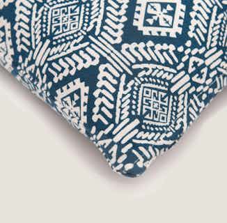 Omar | Recycled Cotton Cushion Cover | Blue from Tikauo in sustainable cushion covers, sustainable furnishings
