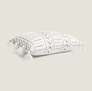 Uma | Recycled Cotton Rectangle Cushion Cover | Gold from Tikauo in sustainable cushion covers, sustainable furnishings