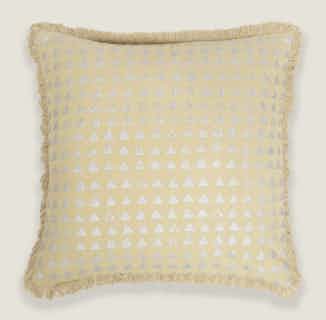 Mirage | Recycled Cotton Bricks Cushion Cover with Fridge | Triangle Silver & Beige from Tikauo in sustainable cushion covers, sustainable furnishings